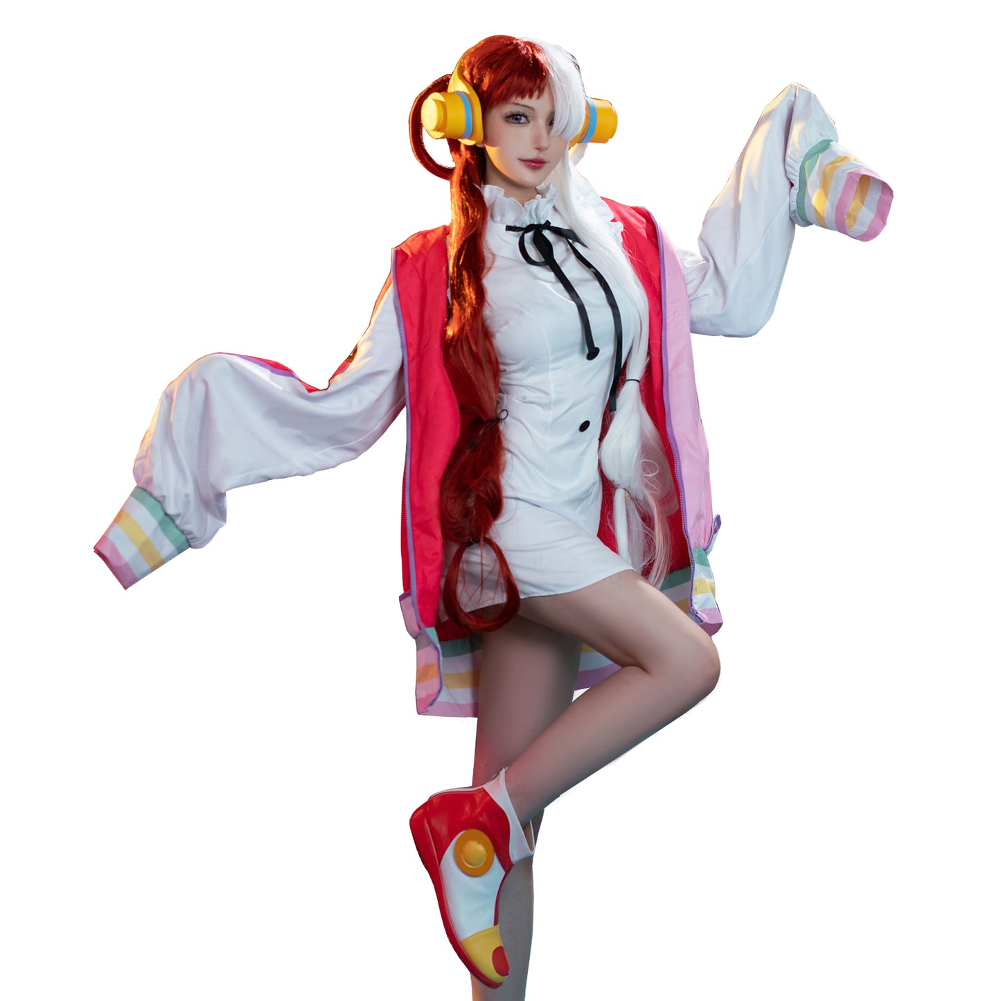 Uta Cosplay Costume Red Shanks's Daughter Uta Long Jacket Coat Dress Suit