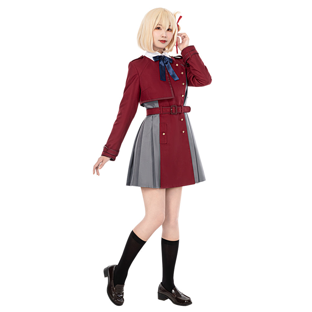 Lycoris Recoil Nishikigi Chisato Cosplay Costume School Uniform Dress for Women Girl