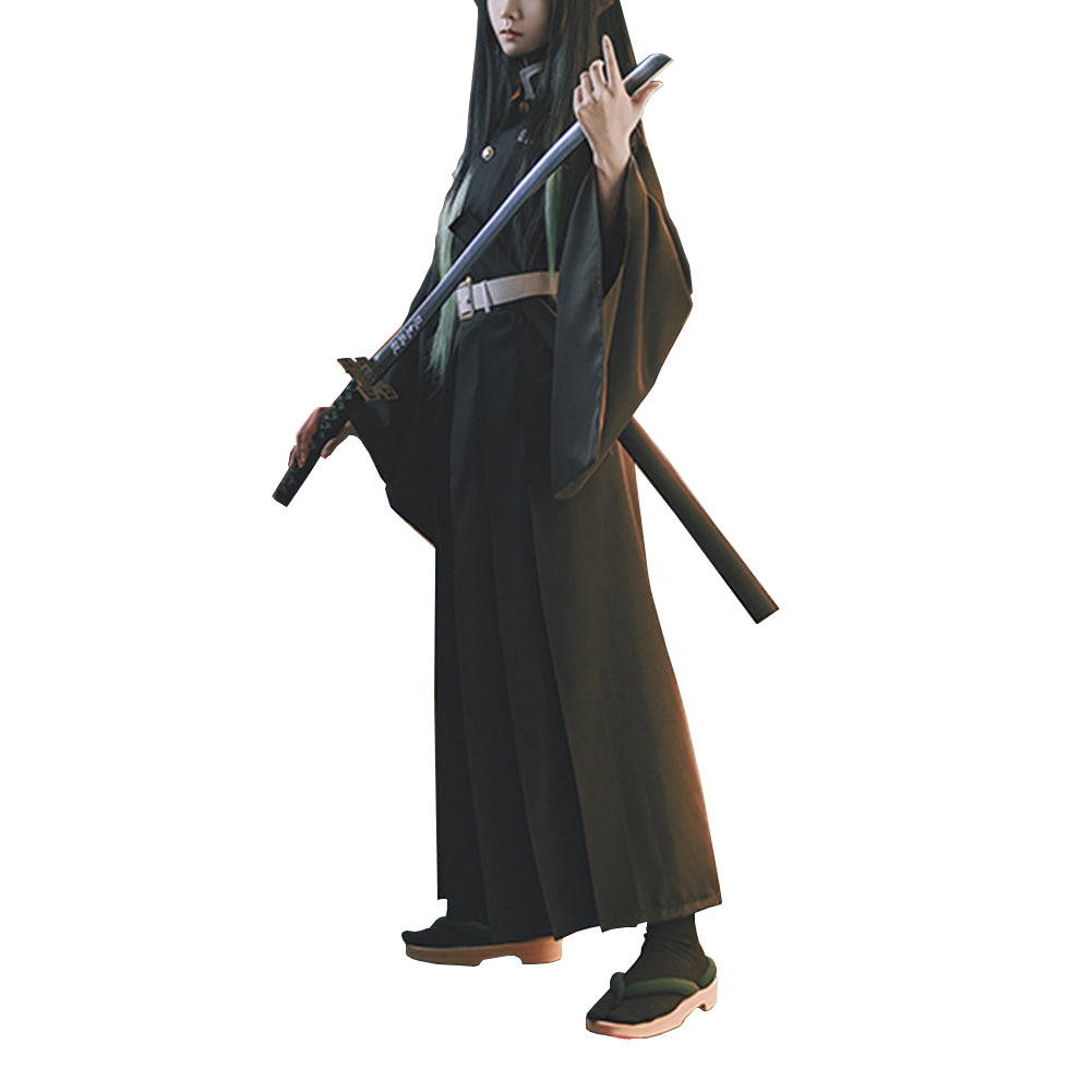 Demon Slayer Tokitou Muichirou Cosplay Costume Black Uniform Kimono Outfit