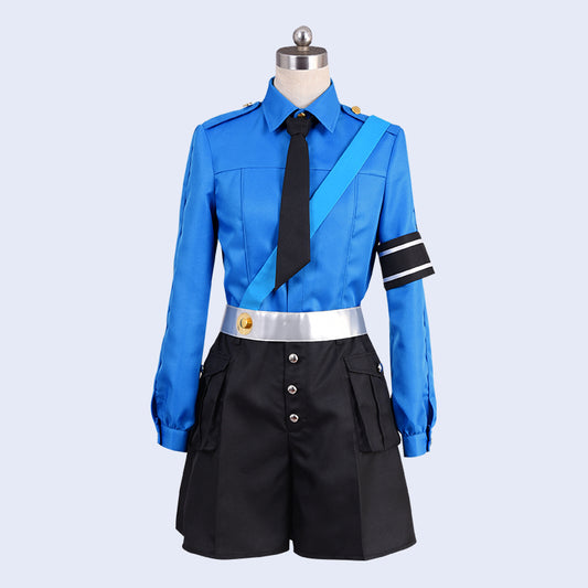Persona 5 P5 Prison Guards Cosplay Costume Twin Sisters Caroline Suit Uniform Blue