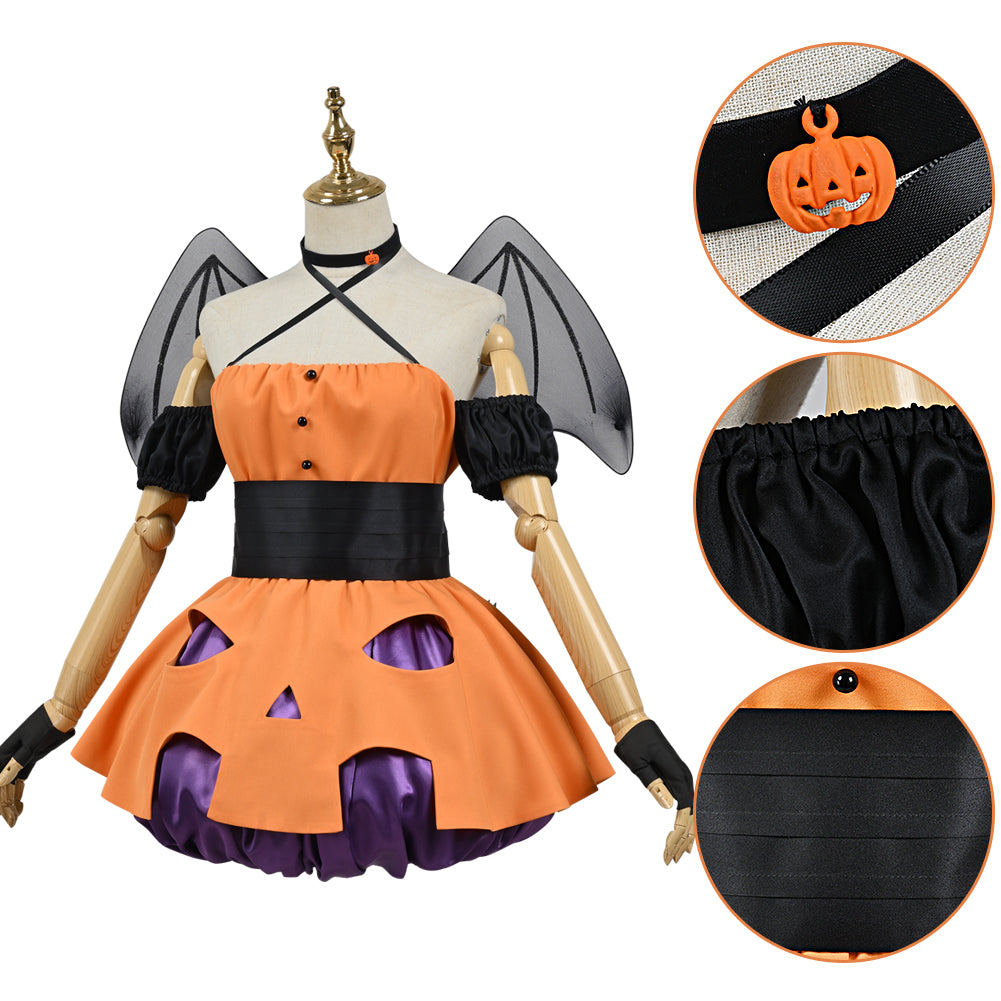 Lycoris Recoil Nishikigi Chisato Cosplay Costume Halloween Devil Imp Dress Suit Orange