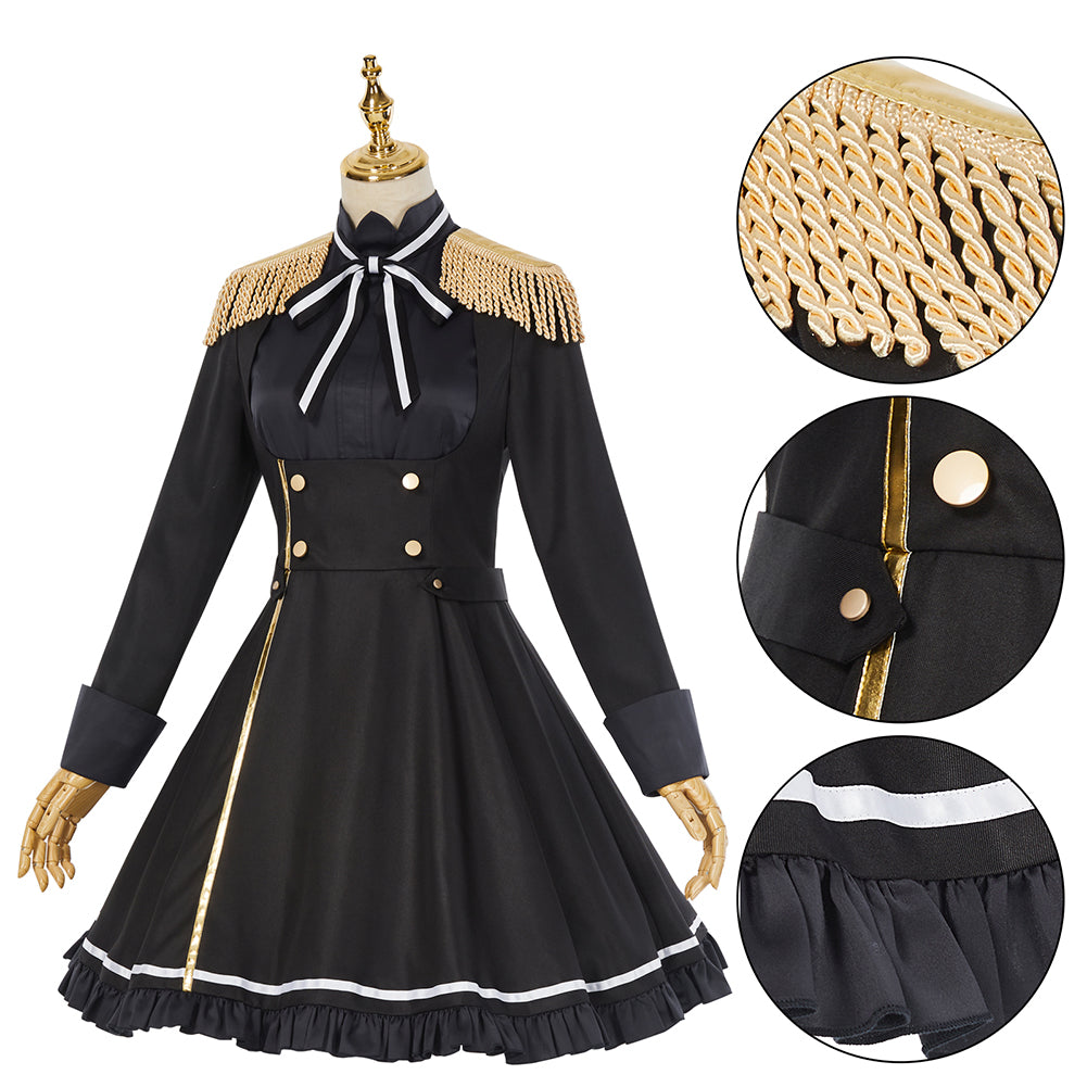 Spy Classroom Annett Cosplay Costume Halloween Black Dress Suit Full Sets with Hat