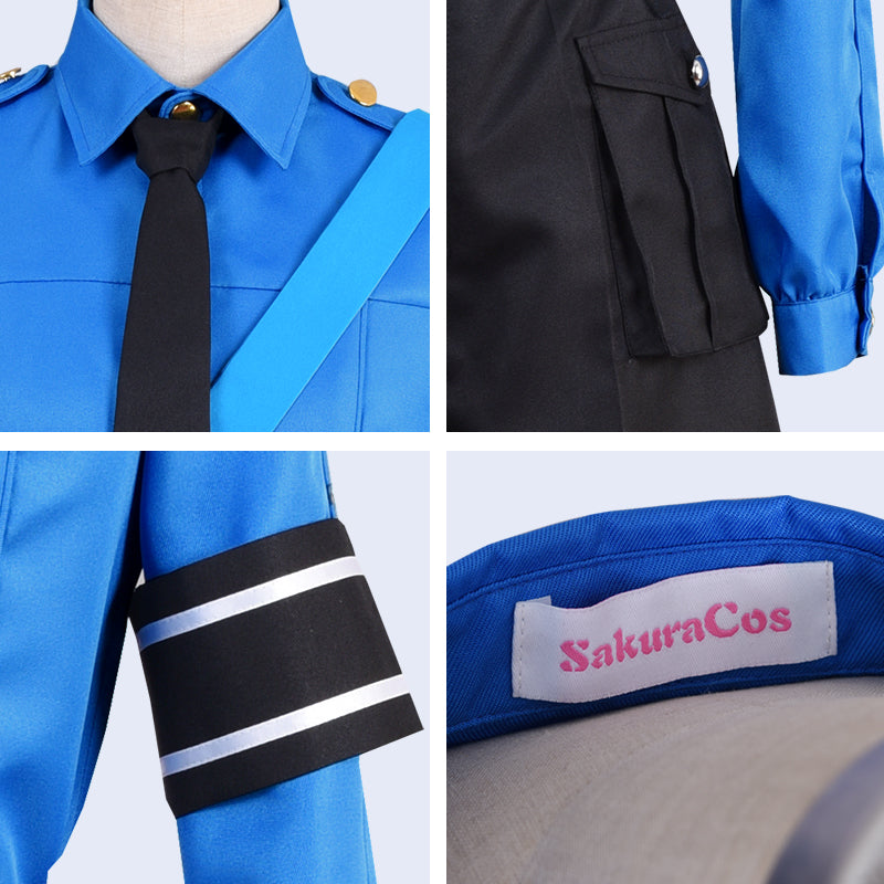 Persona 5 P5 Prison Guards Cosplay Costume Twin Sisters Caroline Suit Uniform Blue