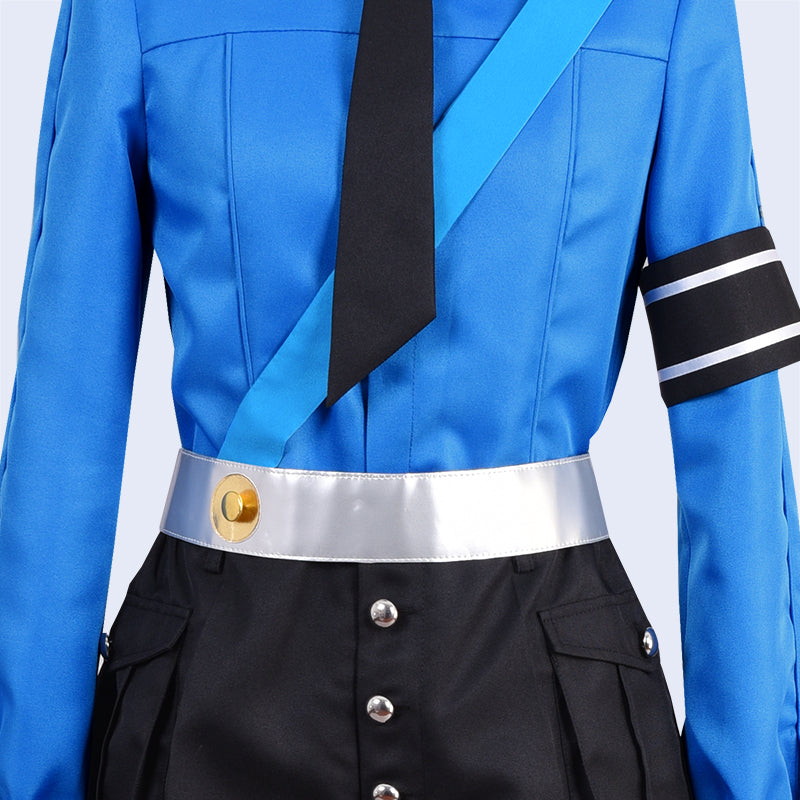 Persona 5 P5 Prison Guards Cosplay Costume Twin Sisters Caroline Suit Uniform Blue