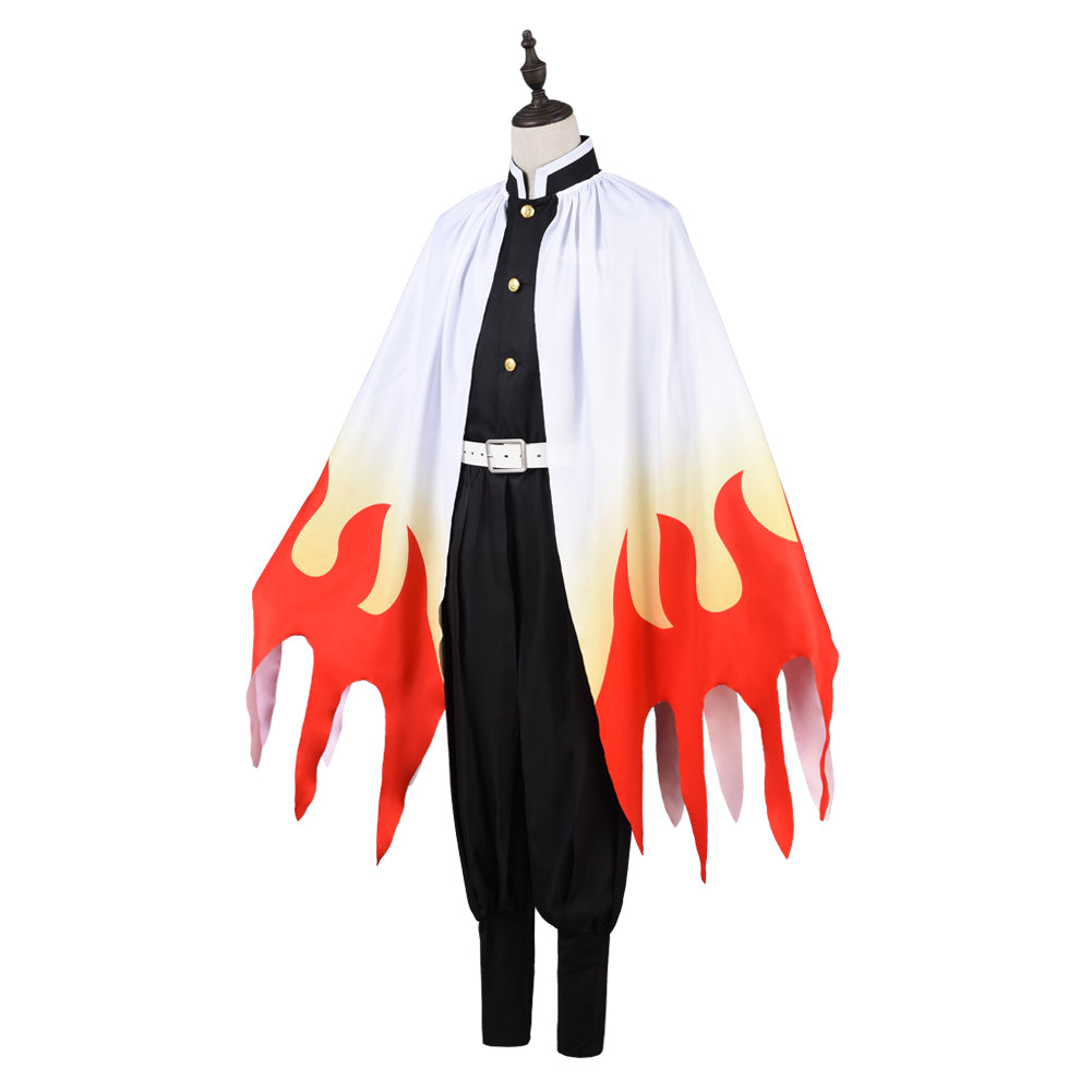 Demon Slayer Rengoku Kyoujurou Cosplay Costume Kimono Cardigan Suit Robe Cloak
