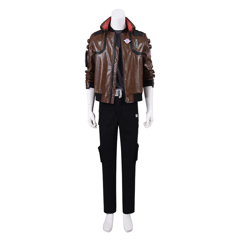 Cyberpunk Cosplay Costume Deluxe PU Leather Punk Jacket Outwears Full Sets Suit Outfit