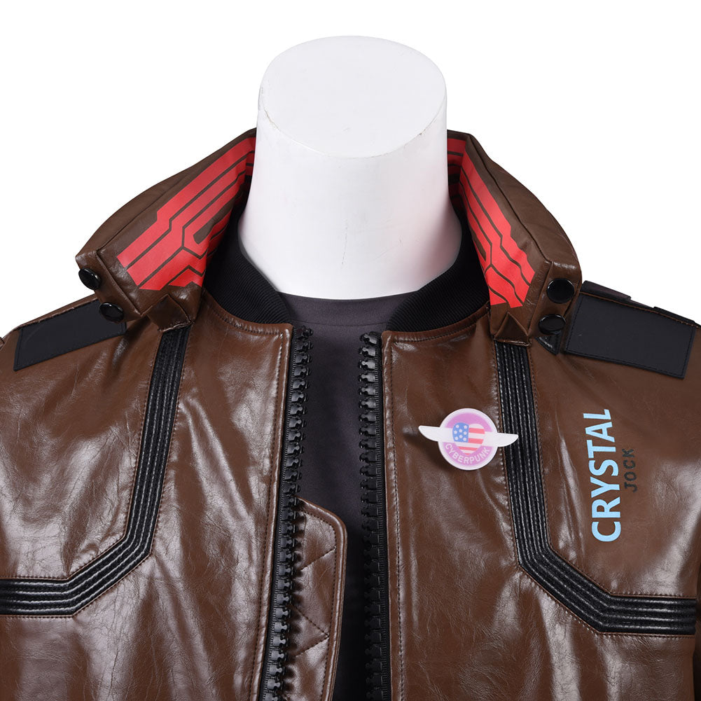 Cyberpunk Cosplay Costume Deluxe PU Leather Punk Jacket Outwears Full Sets Suit Outfit