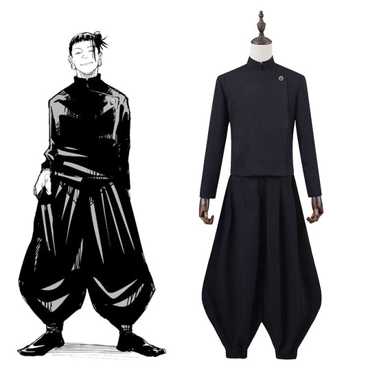 Jujutsu Kaisen Geto Suguru Cosplay Costume Halloween Black Uniform Suit Full Sets for Women Men