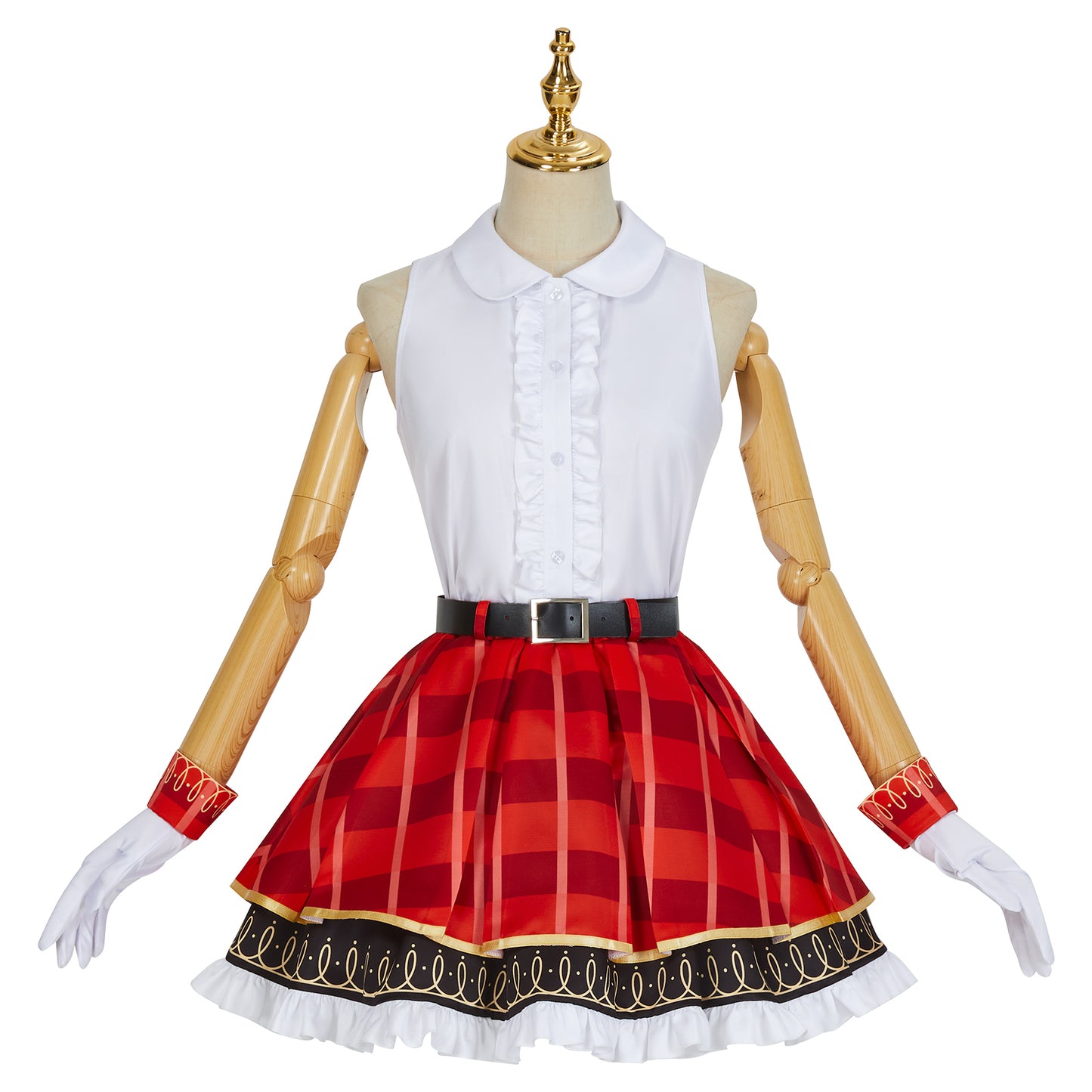 LoveLive sif2 u's Hanayo Koizumi Cosplay Costume High School Uniform Dress Red
