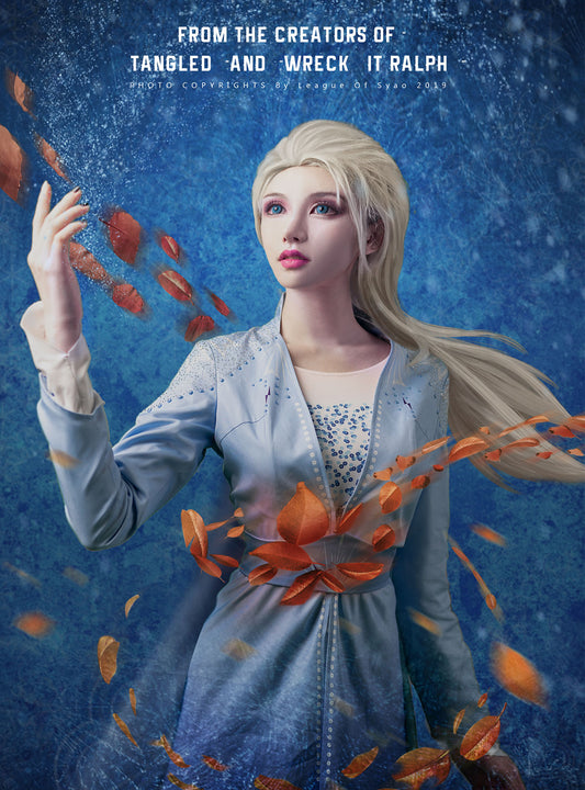 Frozen 2 Elsa Princess Cosplay Costume Ice Queen Dress for Women Girls
