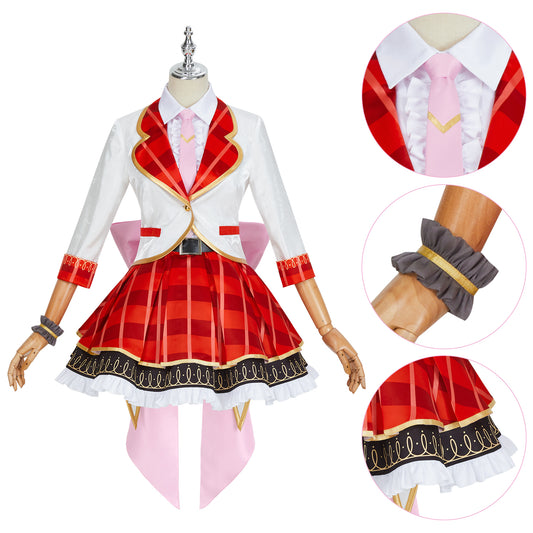 LoveLive sif2 u's Nico Yazawa Cosplay Costume High School Uniform Dress Red