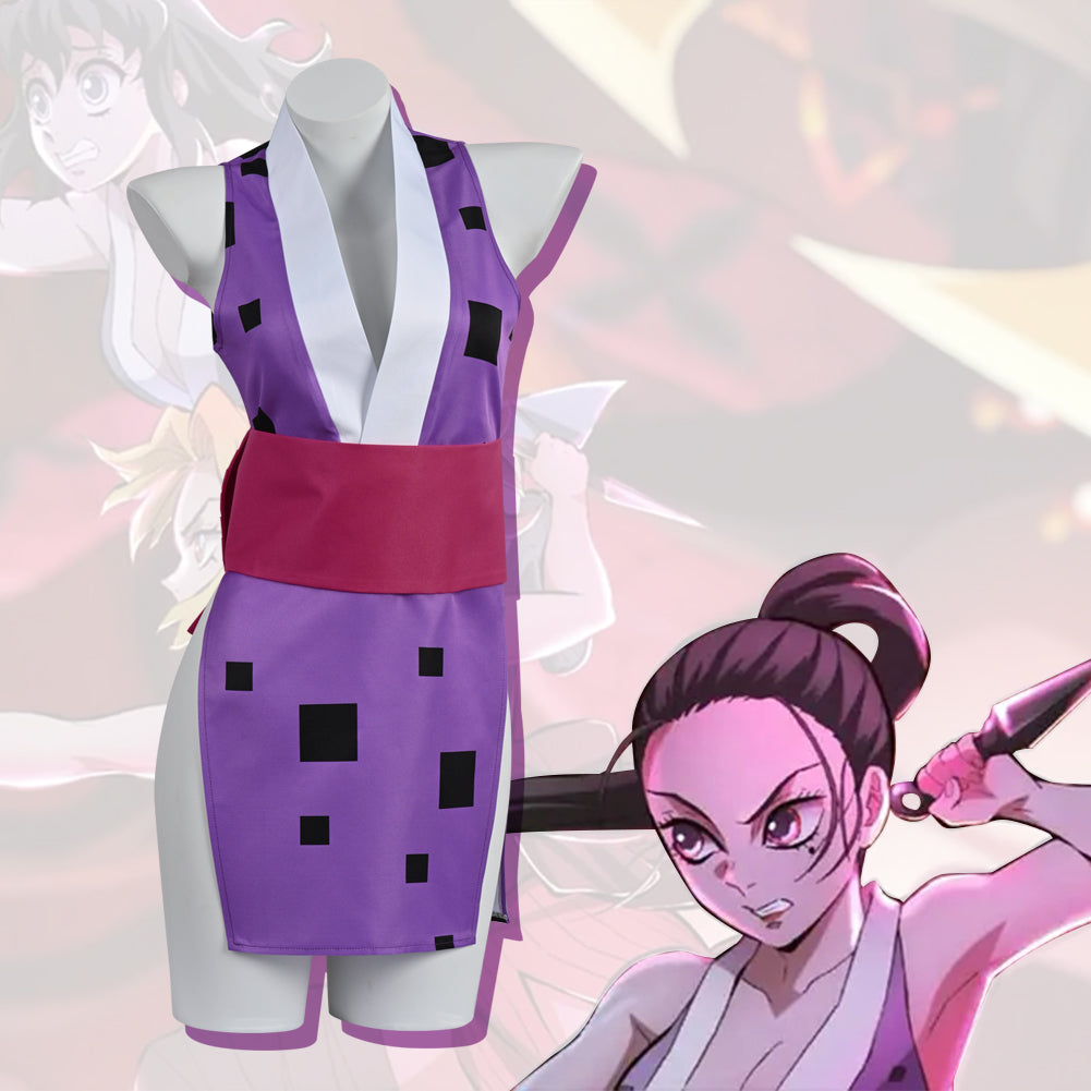 Demon Slayer Hinatsuru Cosplay Costume Sexy Kimono Dress Skirt Suit
