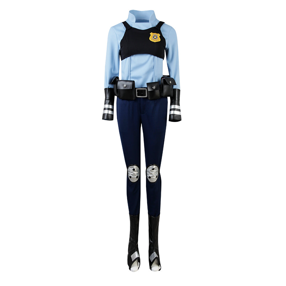 Zootopia Judy Hopps Cosplay Costume Police Officer Uniform Dress for Women Girls