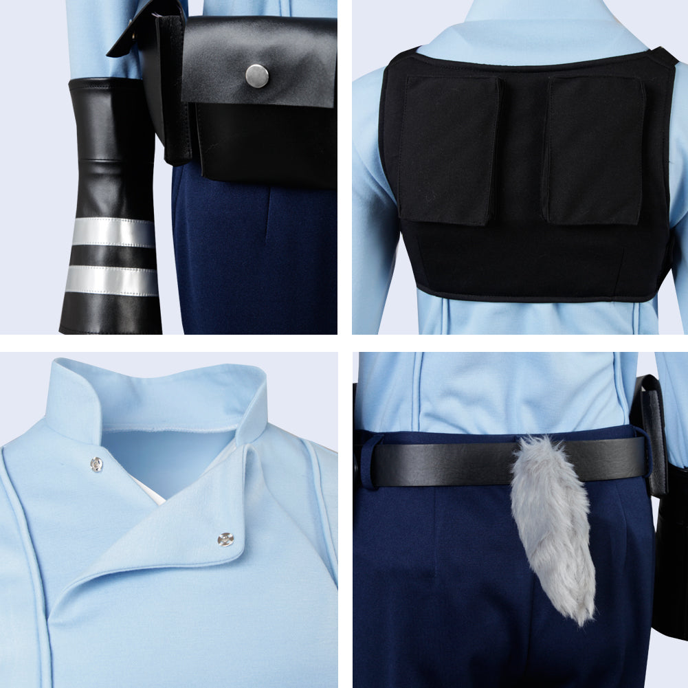 Zootopia Judy Hopps Cosplay Costume Police Officer Uniform Dress for Women Girls