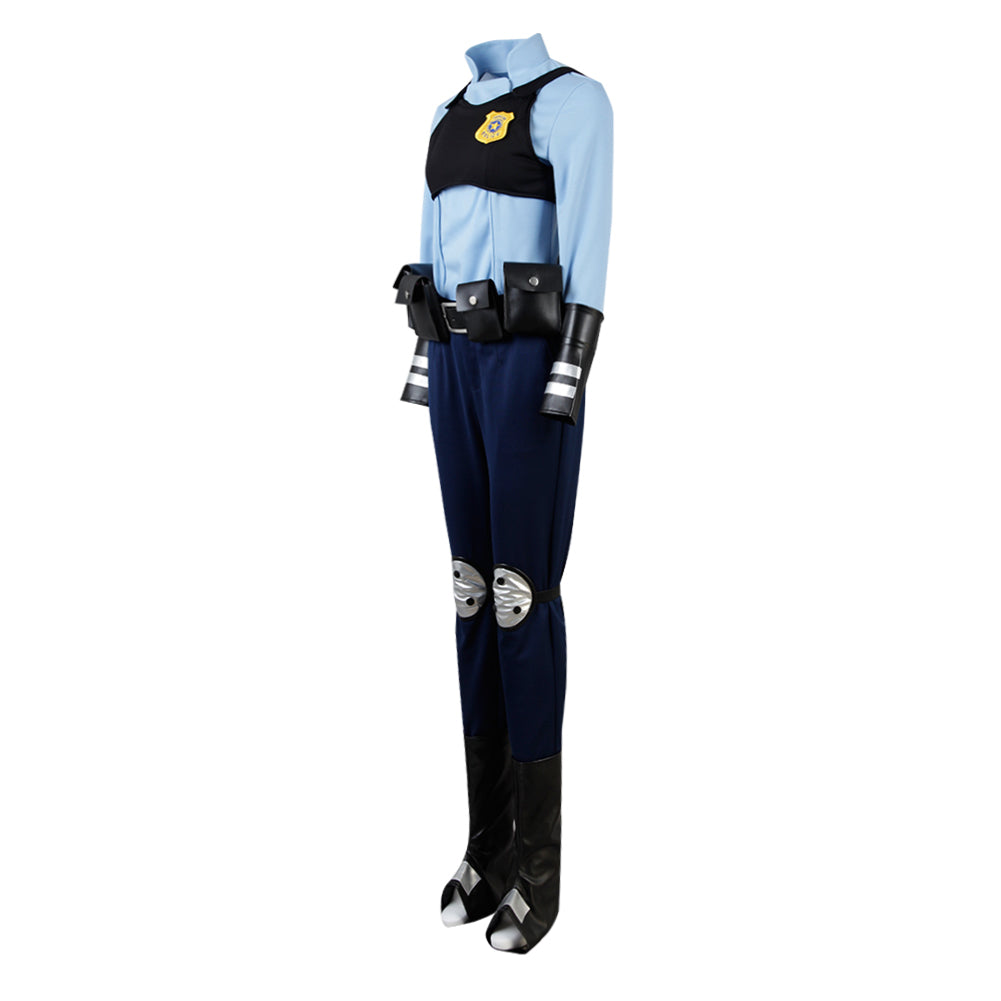 Zootopia Judy Hopps Cosplay Costume Police Officer Uniform Dress for Women Girls