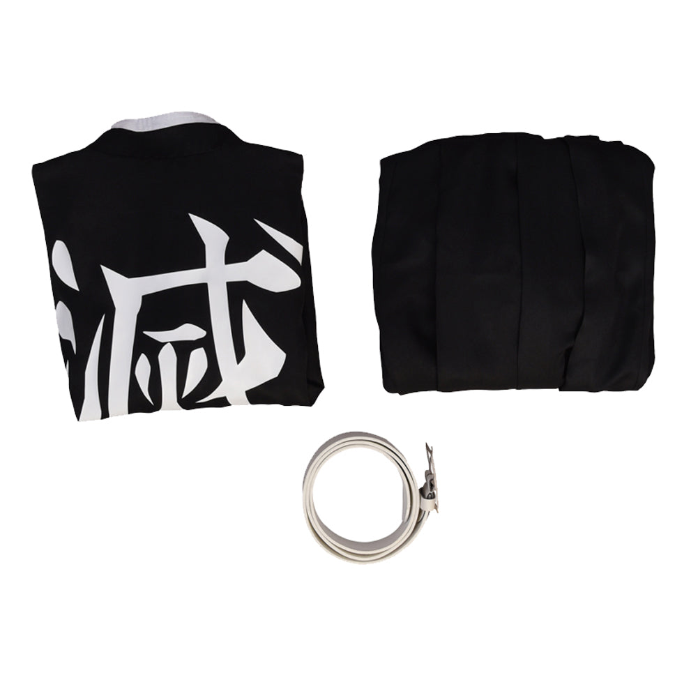 Demon Slayer Tanjirou Giyuu Cosplay Costume Black Team Uniform Kimono Outfit