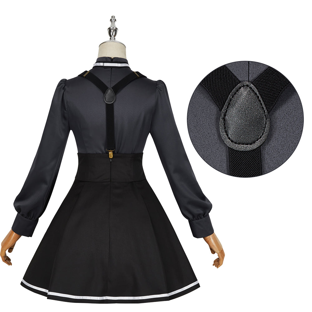 Spy Classroom Grete Cosplay Costume Halloween Black Dress Overall Suspenders Skirt