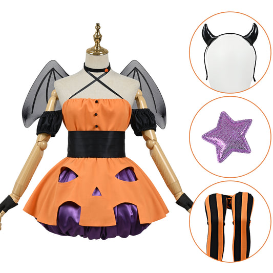 Lycoris Recoil Nishikigi Chisato Cosplay Costume Halloween Devil Imp Dress Suit Orange
