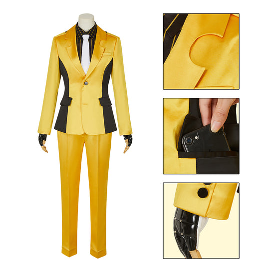 High Card Finn Oldman Cosplay Costume Halloween Uniform Suit Yellow