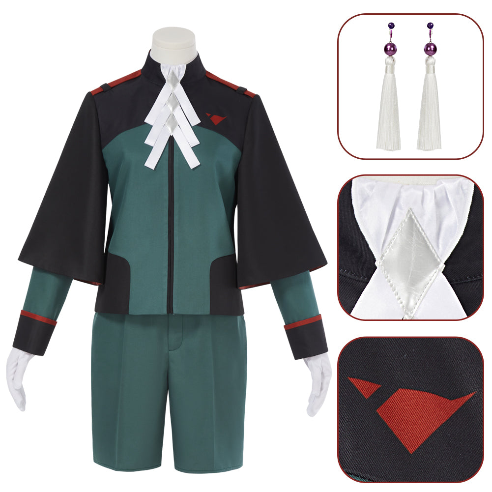 Mobile Suit Gundam: the Witch from Mercury Elan Ceres Cosplay Costume Halloween Suit Green