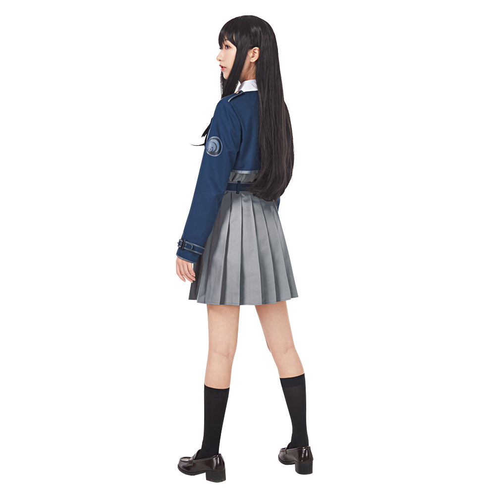 Lycoris Recoil Inoue Takina Cosplay Costume School Uniform Dress for Women Girl Blue