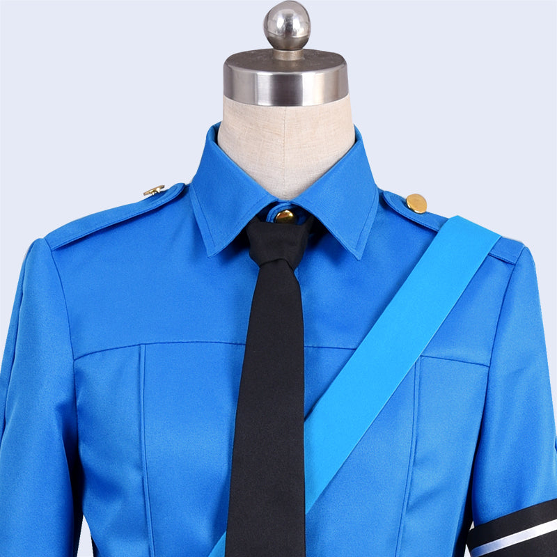 Persona 5 P5 Prison Guards Cosplay Costume Twin Sisters Caroline Suit Uniform Blue